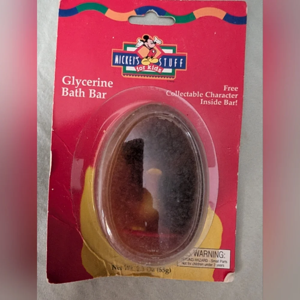 Vintage Disney Mickey's Stuff Glycerine Bath Bar Soap W/Toy Inside-VERY RARE-NIP